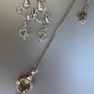 Baby Phat Slivertone Rhinestone Set